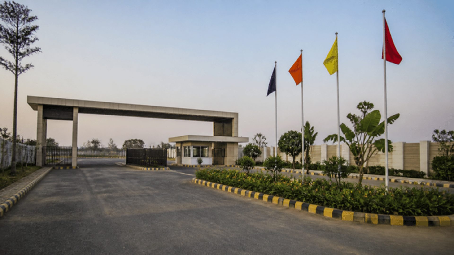 Entrance arch and site office at a DTCP approved plotted venture marketed in Hyderabad