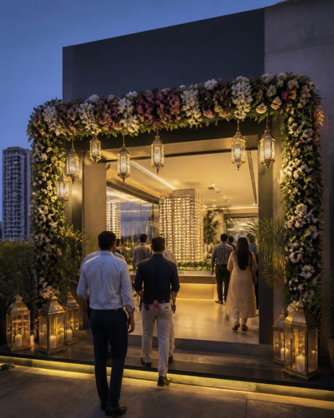 Real estate project launch campaign in Hyderabad: launch-day event at a new sales gallery