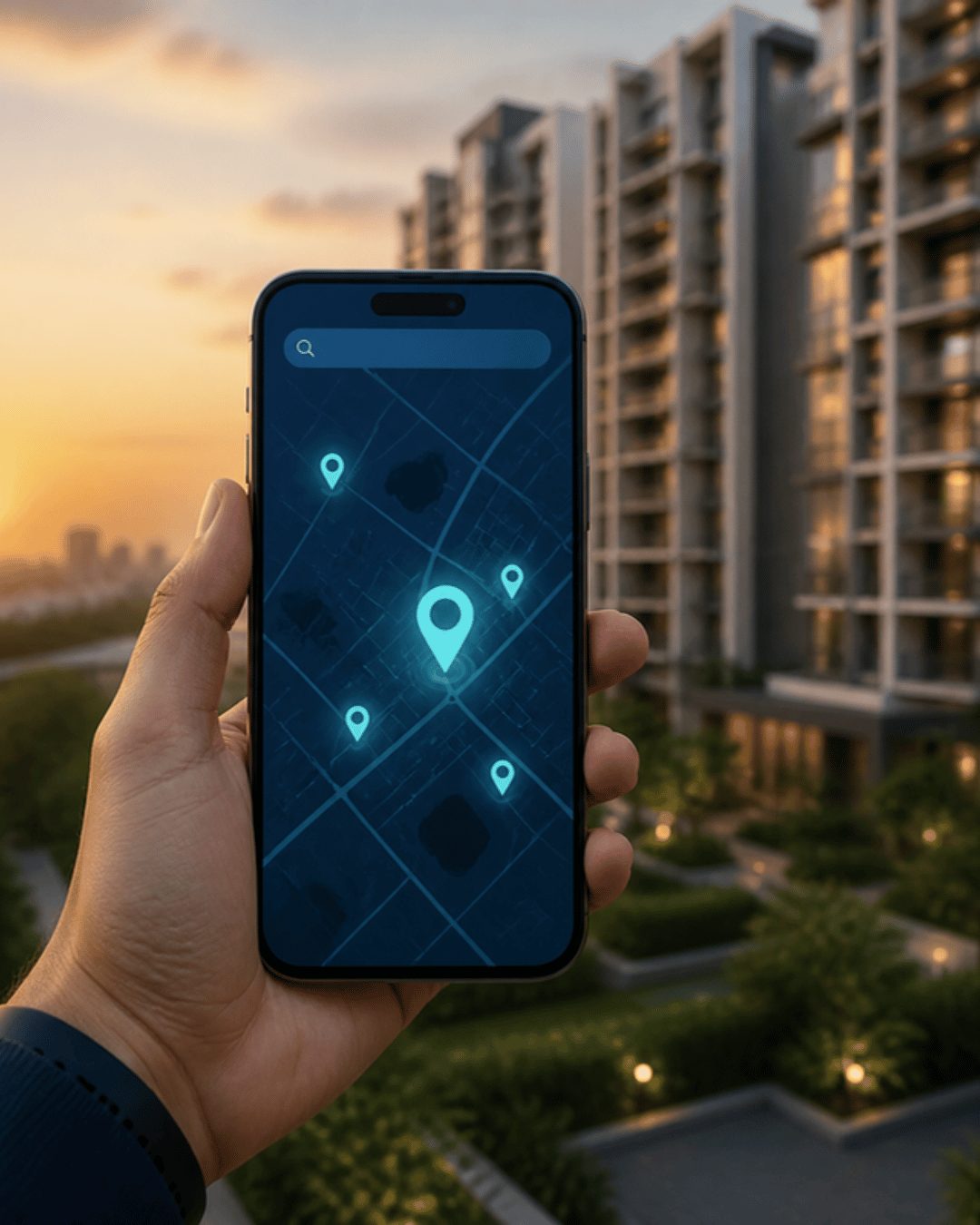 Real estate SEO services Hyderabad: project ranking on Google Maps with location pins