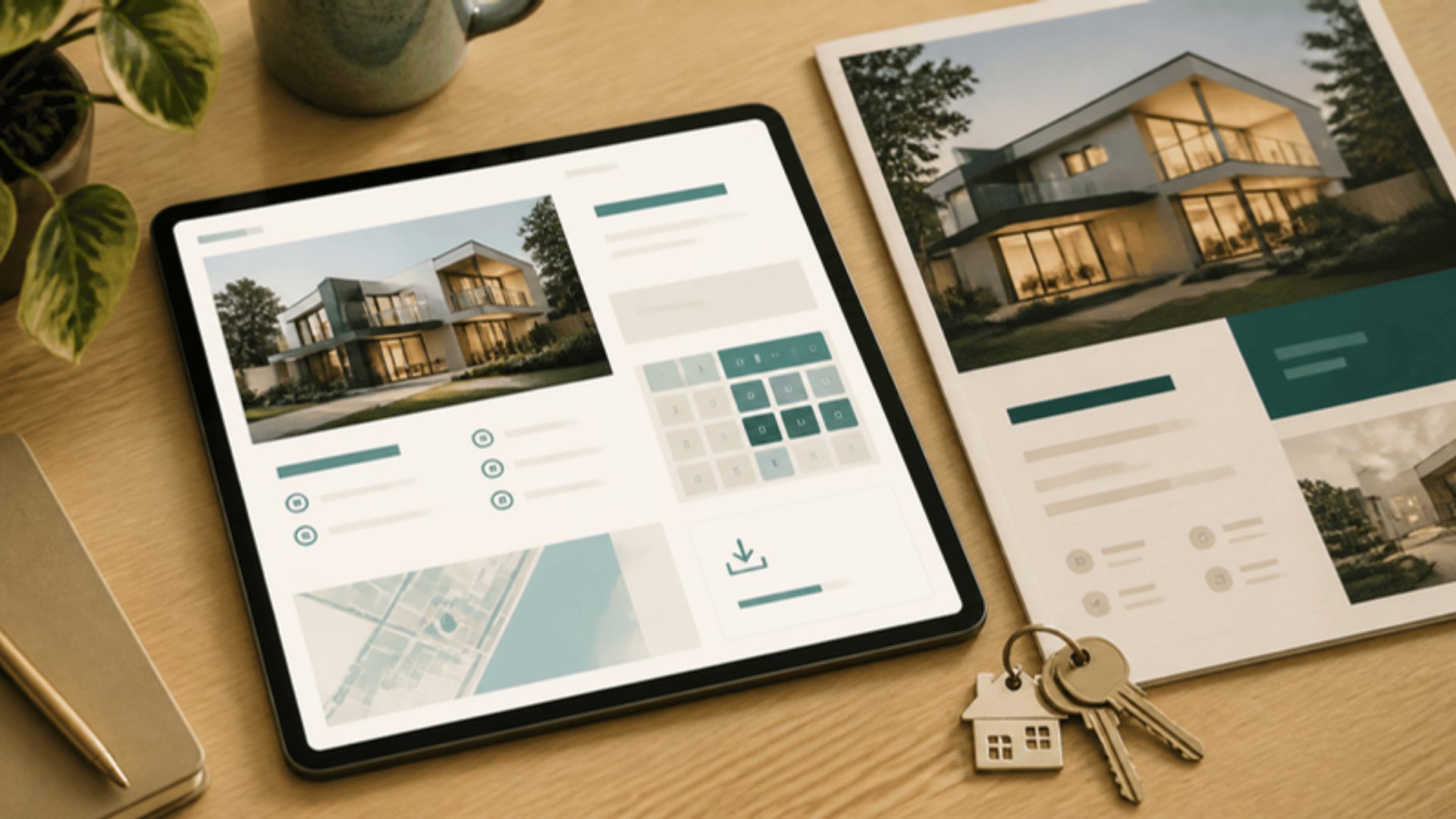 EMI calculator and brochure download elements in real estate website landing page development