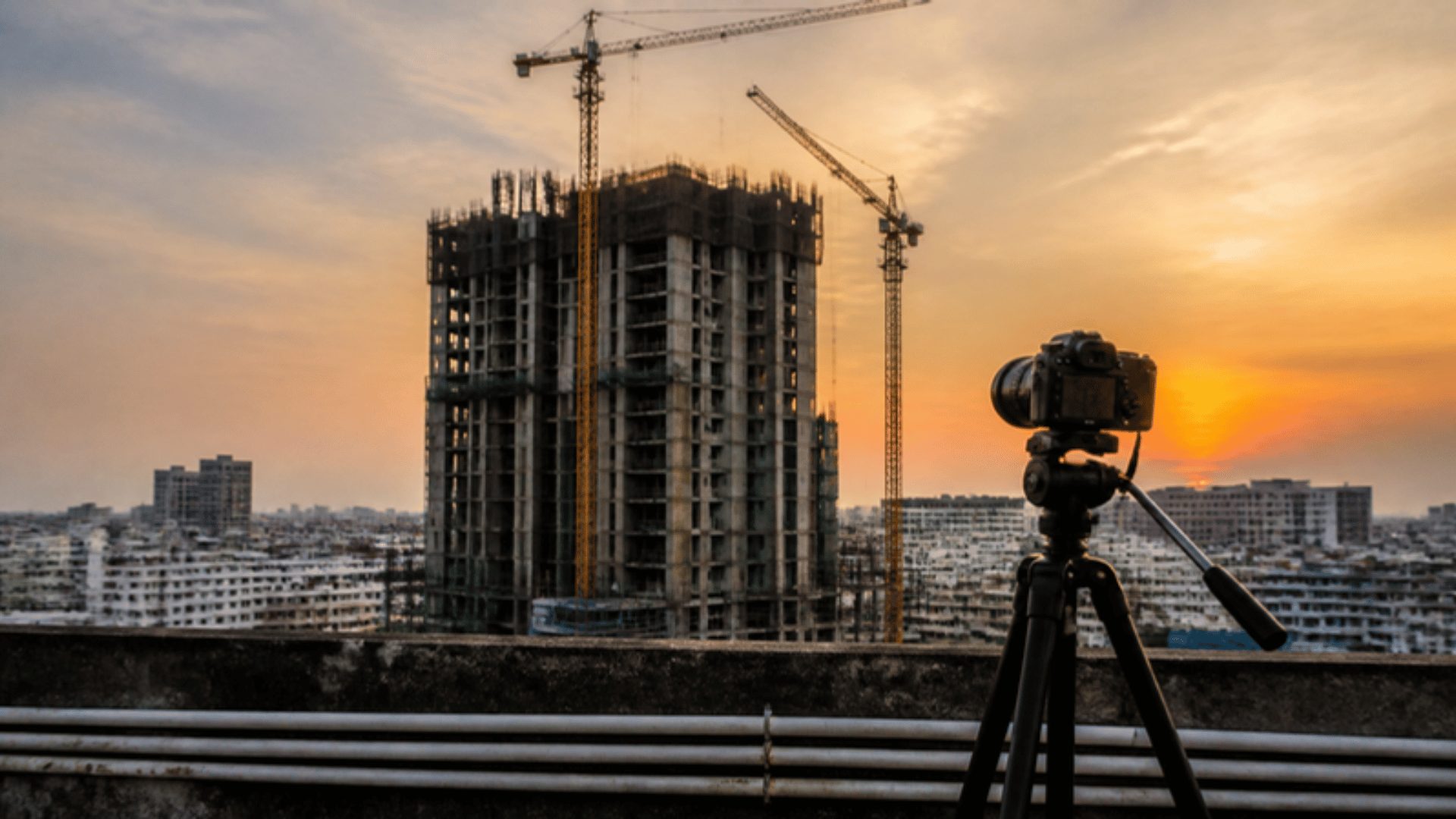 Construction progress video shoot at a Hyderabad apartment tower for social media video marketing