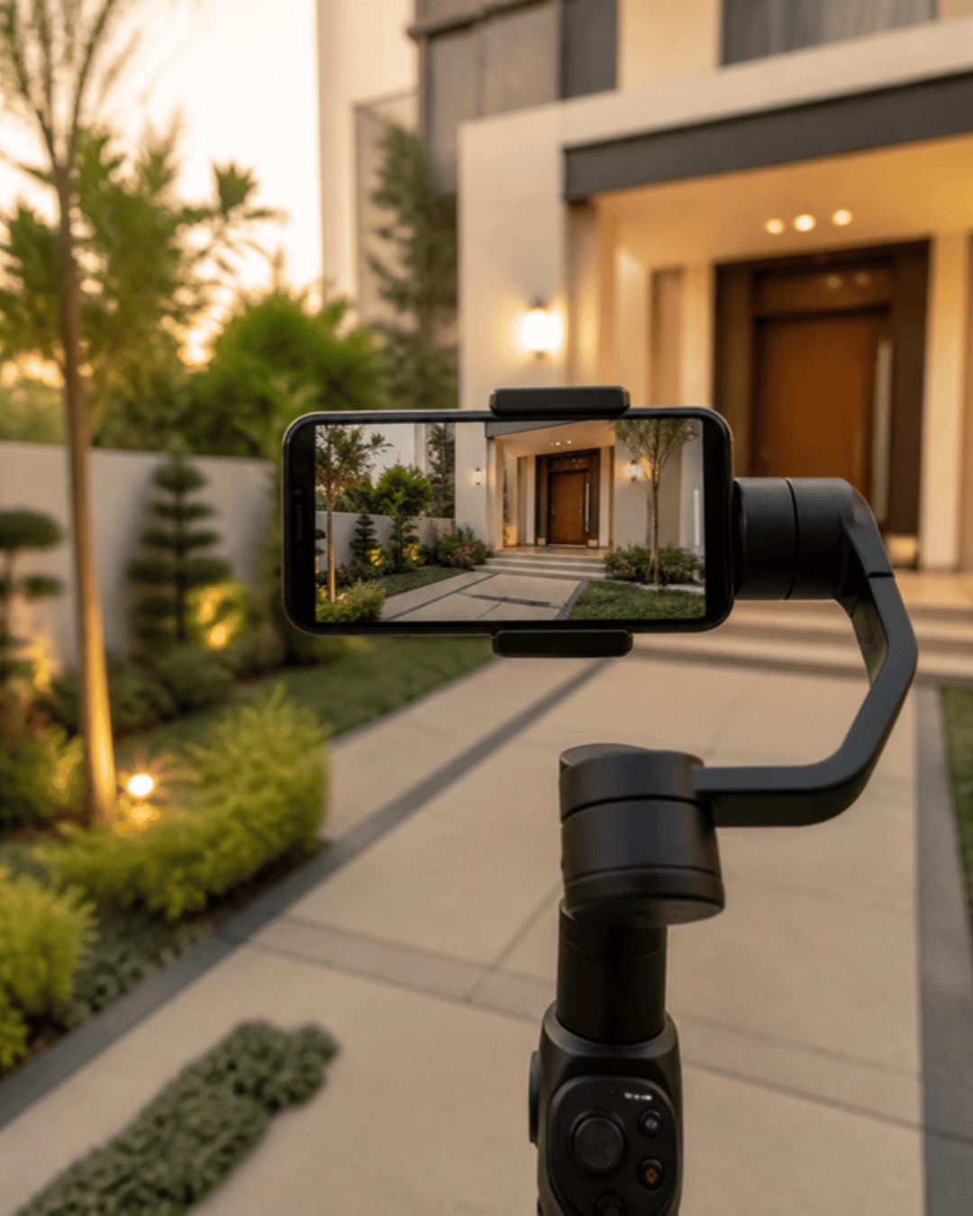 Social media video marketing for real estate: filming a reel at a Hyderabad villa project